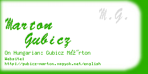 marton gubicz business card